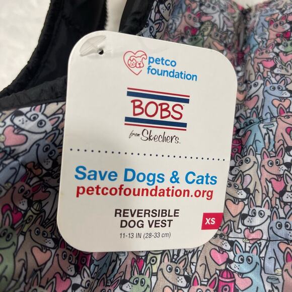 BOBS from Skechers Loverboy Reversible Dog Puffer Jacket, X-Small 11-13" - Picture 4 of 5